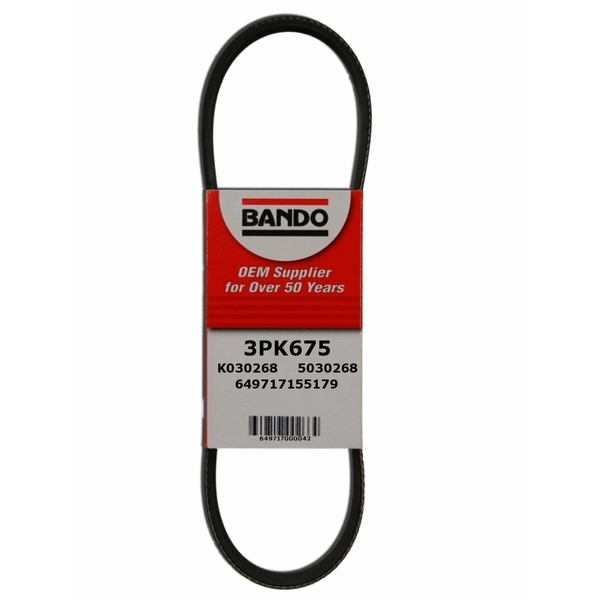 Bando Serpentine Belt, 3PK675 3PK675