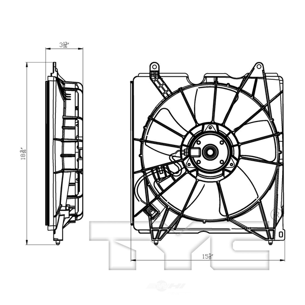 Tyc Engine Cooling Fan Assembly, 601470 601470 | Zoro