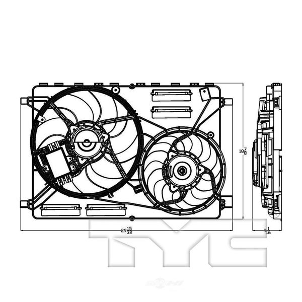 Dual Radiator and Condenser Fan Assembly, 623840