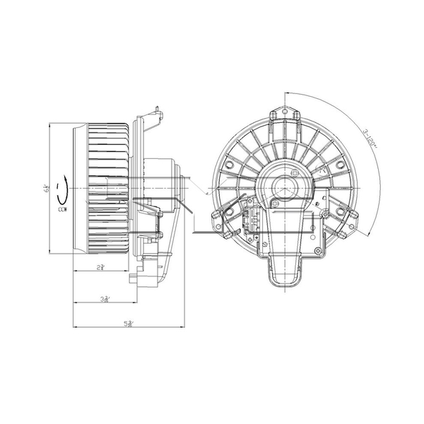 Tyc HVAC Blower Motor - Front, 700215 700215