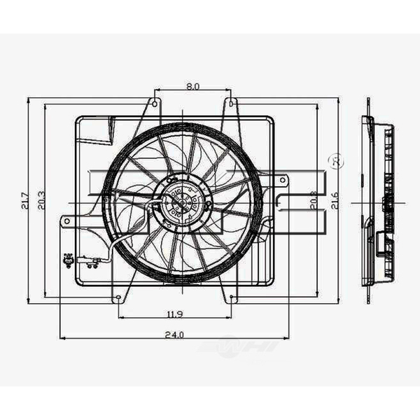 Tyc Dual Radiator and Condenser Fan Assembly, 620440 620440