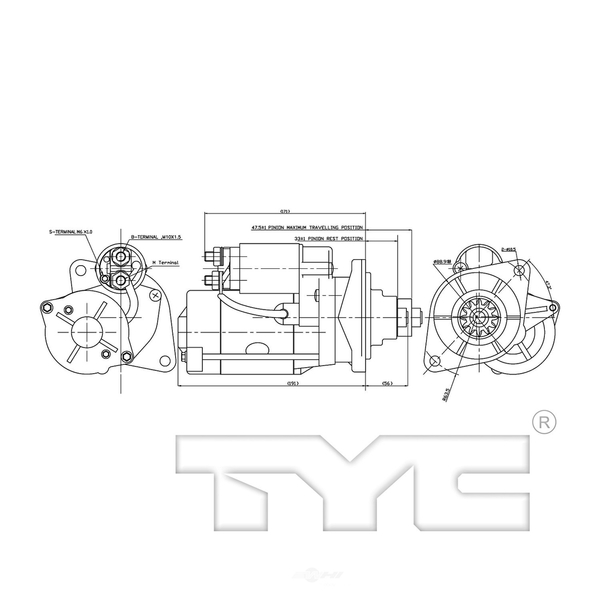 Tyc Starter Motor, 1-06669 1-06669