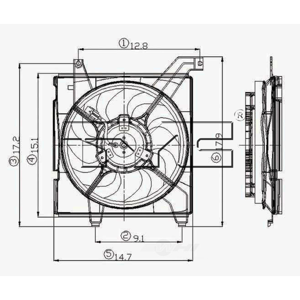 Tyc Engine Cooling Fan Assembly, 600580 600580