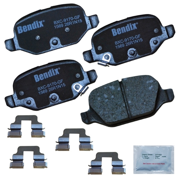 Bendix Bendix Premium Copper Free Ceramic BPR Disc Brake Pad - Rear, CFC1569 CFC1569