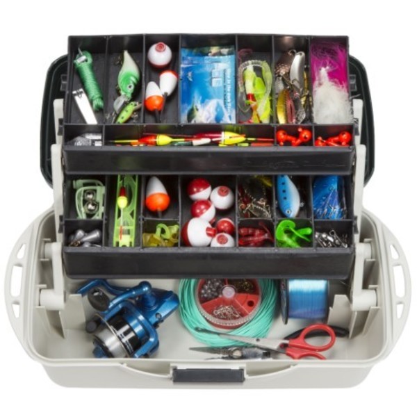 Leisure Sports 2-Tray Fishing Tackle Box Craft Tool Chest and Art