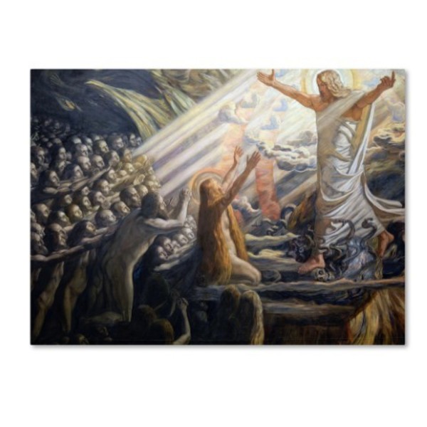 Trademark Fine Art Joakim Skovgaard 'Christ In Realm Of The Dead' Canvas Art, 18x24 AA00834-C1824GG Zoro