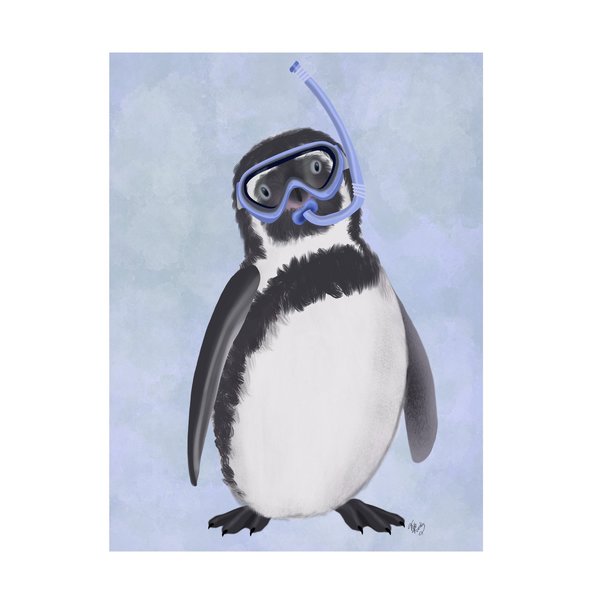 Trademark Fine Art WAG18857-C1824GG Fab Funky 'Penguin Snorkel' Canvas