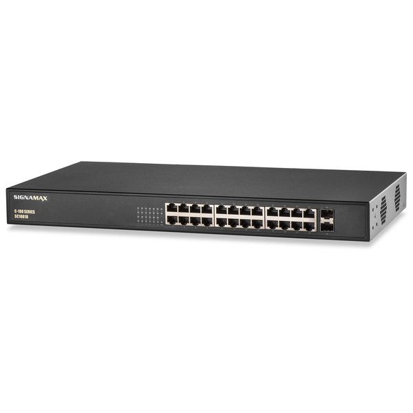 Signamax Connectivity C-100 16 Port Gigabit PoE+ Switch 2 SFP FO-SC10050
