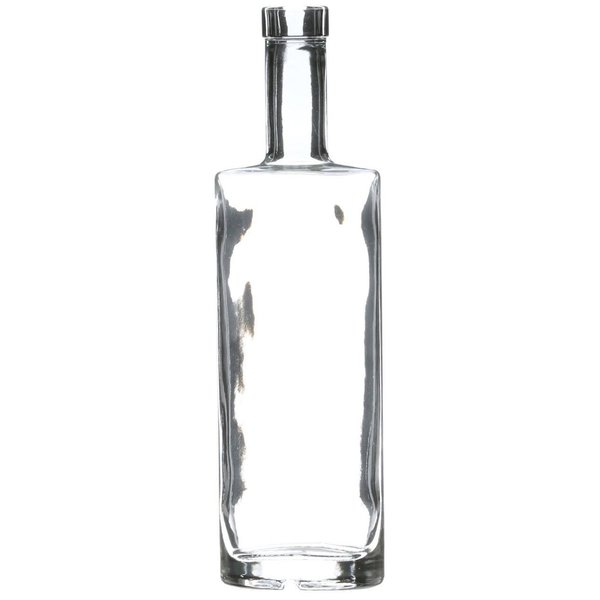Tricorbraun 375 ml Clear Glass St. Louis Oval Liquor Bottle- 18.5 mm Bar Top Neck Finish 600070