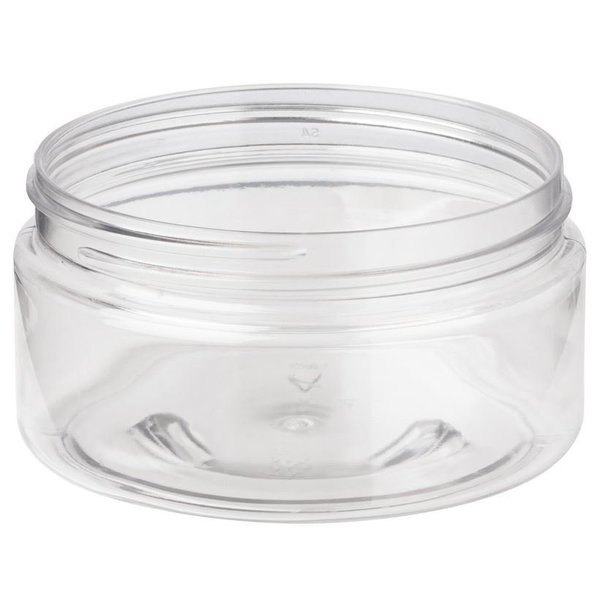 Tricorbraun 8 oz Clear PET Plastic Round Low Profile Jar- 89-400 Neck Finish 134676