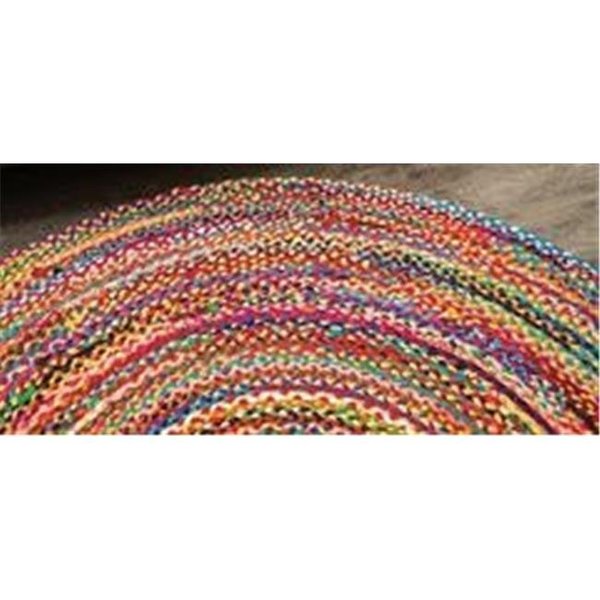 4' Braided Round Accent Rug Blue - Anji Mountain