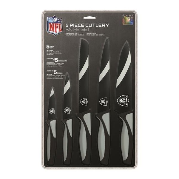 The Sports Vault 7183111270 Las Vegas Raiders Kitchen Knife Set - Pack of 5