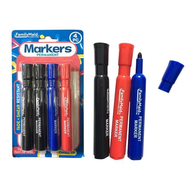 Retractable Permanent Marker-Chisel Tip, 4 Color Set, Black, Blue, Red, Grn  Ink, NSN 7520-01-554-9540 - The ArmyProperty Store
