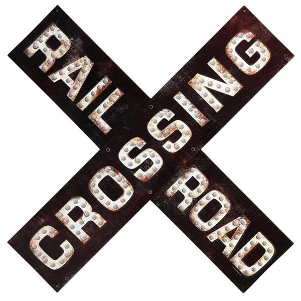 Open Road Brands Open Road Brands 90167605-S Railroad Crossing Prismatic  Embossed Tin Sign 90167605-S
