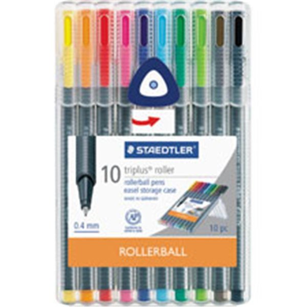 Staedtler Staedtler STD403SB10A6 10 Triplus Roller Ball Pens; Assorted  STD403SB10A6
