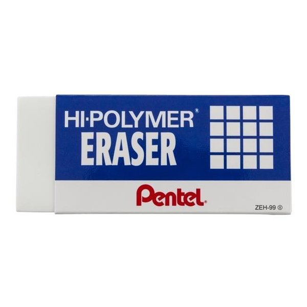 Pentel Pentel 2003557 Hi-Polymer Block Eraser; White - Extra Large - Pack  of 8 2003557