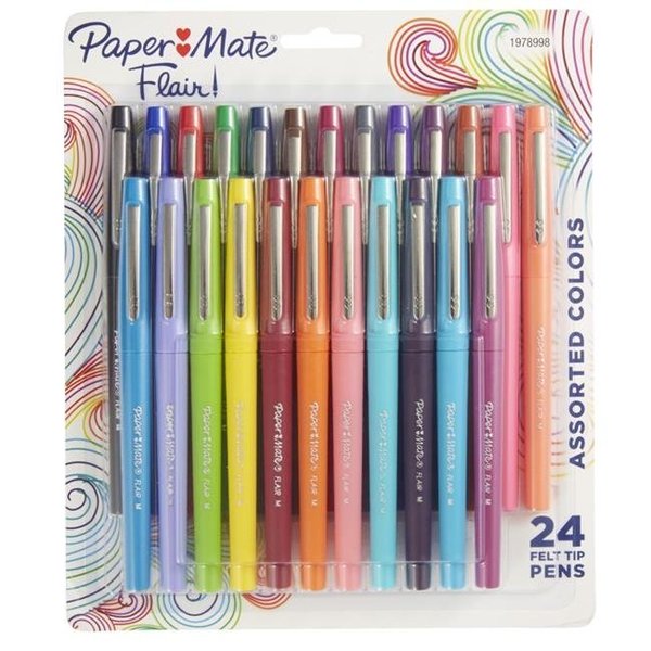 Paper Mate Paper Mate 1569723 Paper Mate Flair Felt Tip Pens; Assorted  Color - Pack of 24 1569723