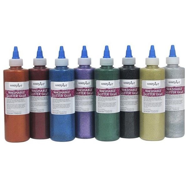 Handy Art Non-Toxic Washable Glitter Glue Set, Assorted Color