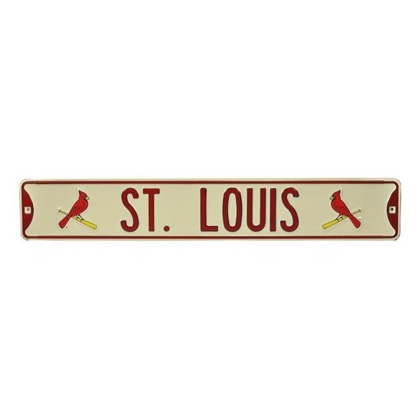 Authentic Street Signs Authentic Street Signs 30233 St Louis Ivory with  Cardinals Logos Each End 30233