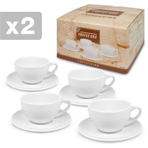 New Konitz Coffee Bar Espresso Cups with Saucers - Set of 4.