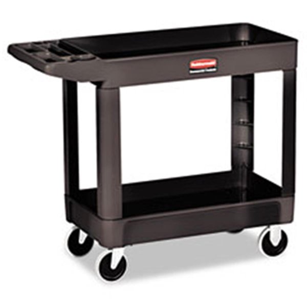 Rubbermaid Commercial Heavy-Duty 2-Shelf Utility Cart, Black
