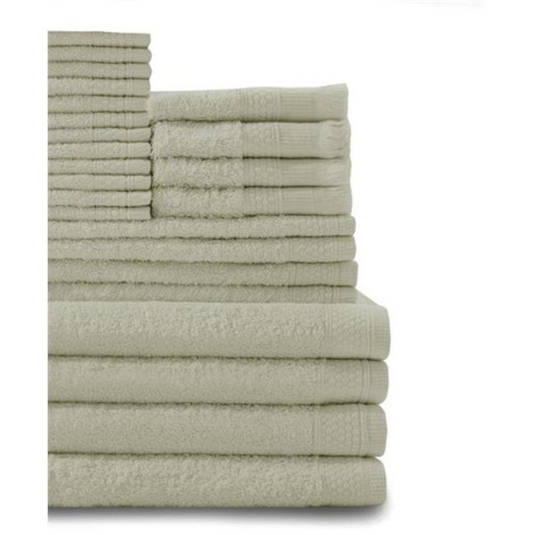 Baltic Linens Belvedere 100% Cotton 24-Piece Bath Towel Set, Taupe