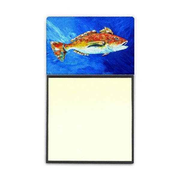 Carolines Treasures Red Fish White Spin Sticky Note Holder MW1212SN