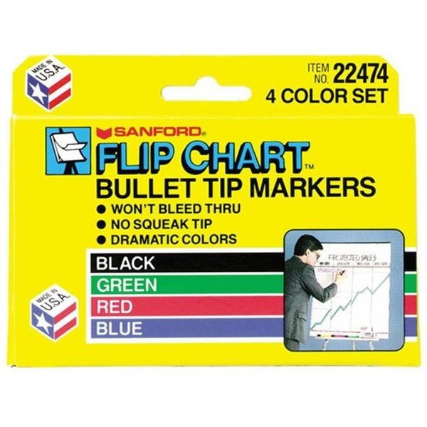 Sharpie Flip Chart Marker, Bullet Tip, Black - 8 count