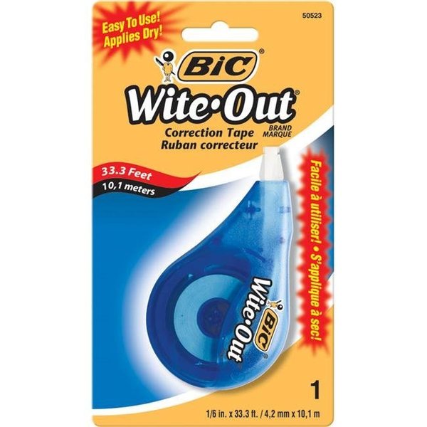 BIC Wite-Out Brand EZ Correct Correction Tape, White, 3-Count, Applies Dry  for Instant Corrections, Pack of 3 