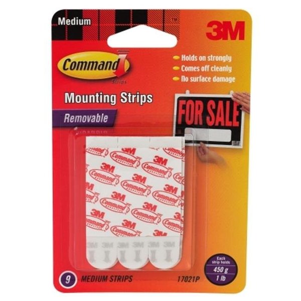 3m 17021P 9 Count Medium Command Mounting Strips