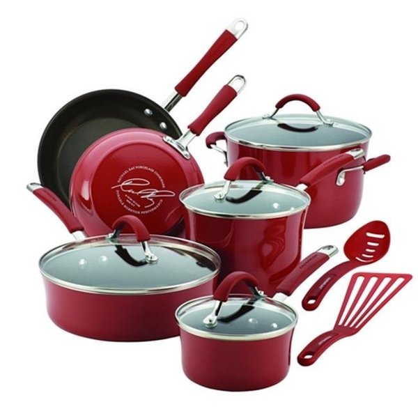  Rachael Ray Create Delicious Stock Pot/Stockpot with Lid - 12  Quart, Red: Home & Kitchen