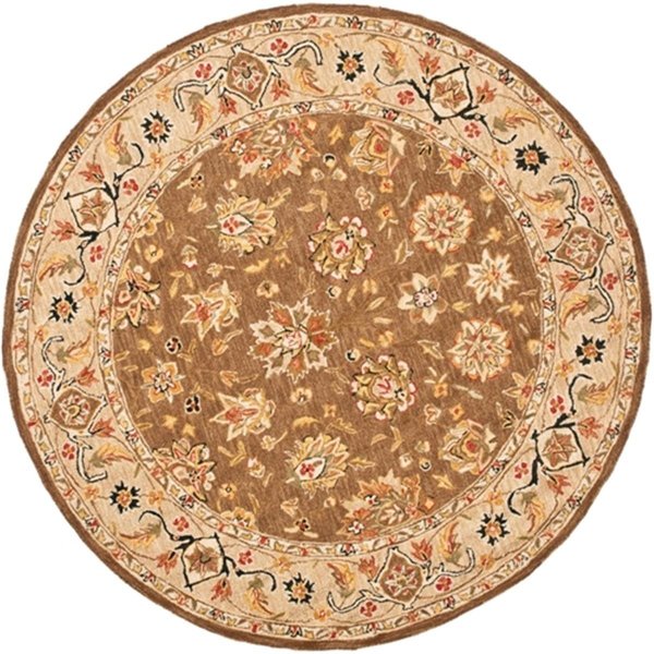 Safavieh Chelsea 5.5 ft. x 5.5 ft. Hand Hooked Round Rug - Brown