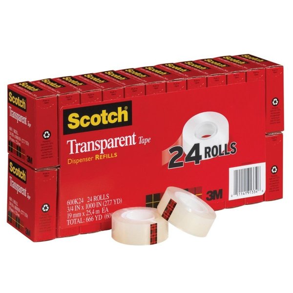 Scotch Corporation Scotch 600 Multi-Purpose Photo-Safe Self-Adhesive Tape  With 1 In. Core; Pack 24 1369038