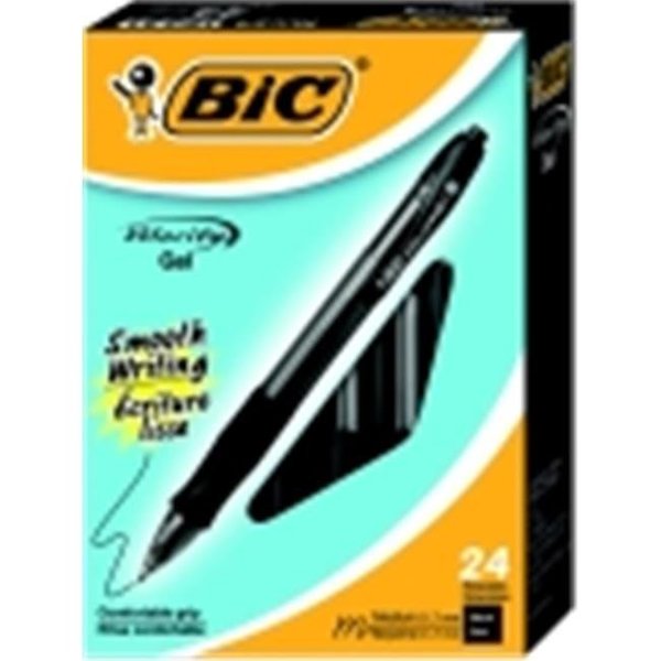 BIC Gelocity Quick Dry Retractable Gel Pen, Medium Point (0.7 mm), Black,  4-Count 