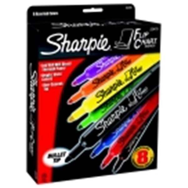  SHARPIE Flip Chart Markers, Bullet Tip, Assorted Colors, 8  Pack : Permanent Markers : Office Products