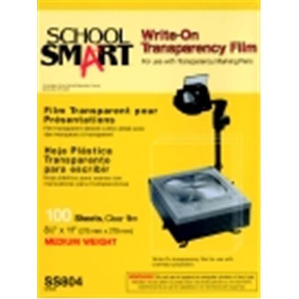  School Smart Write-On Transparency Films, 8-1/2 x 11 Inches,  Clear, Pack of 100 : Office Products