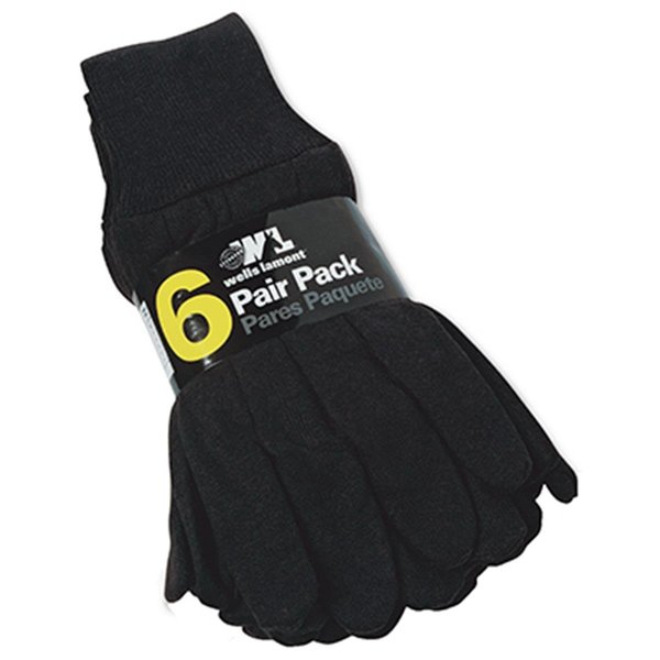 6 Pair Bulk Pack Jersey Cotton Work Gloves, Large (Wells Lamont 501LK-WNW)