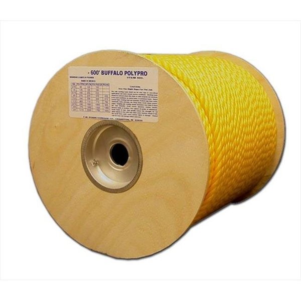 T.W. Evans Cordage Co Inc T.W. Evans Cordage 80-005 .1875 in. x 600 ft.  Buffalo Twisted Polypro Rope in Yellow 80-005