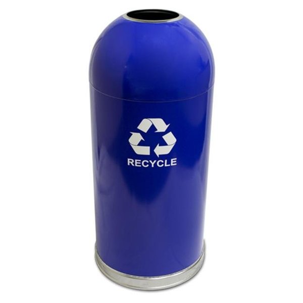 15 Gal. Steel Open Dome Top Recycling Trash Can 415DTBL-R Blue