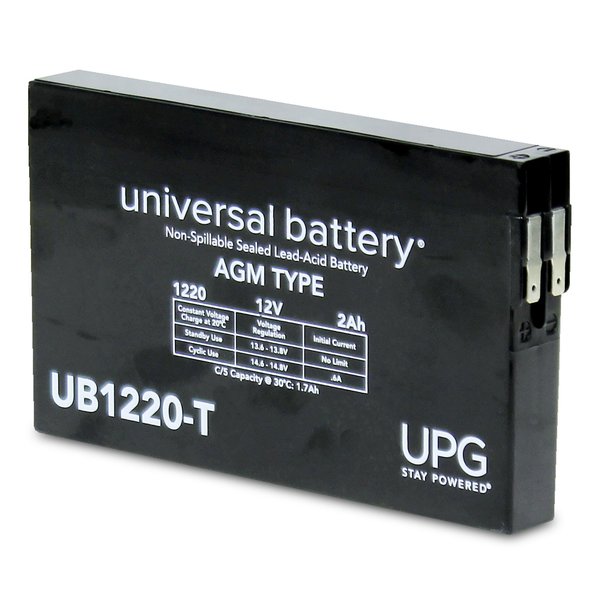 Upg Sealed Lead Acid Battery, 12 V, 2Ah, UB1220T, ST Side Faston Tab ...