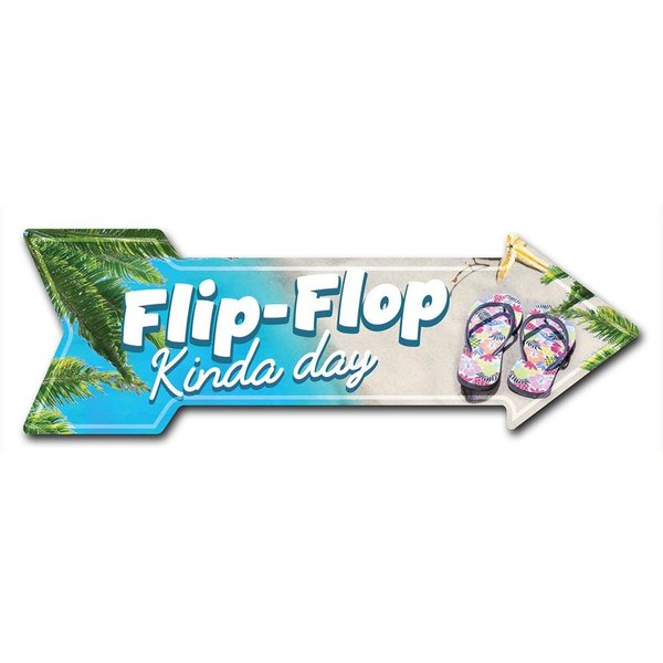Signmission Flip Flop Kinda Day Arrow Decal Funny Home Decor 24in Wide ...