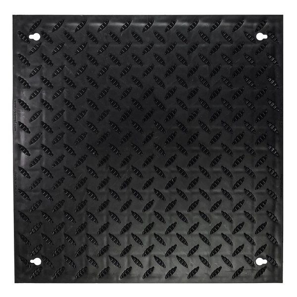 Foundation Platform Tile, Polypropylene, 18 in Long x 18 in Wide, 4 PK F03.18x18BK-CS4