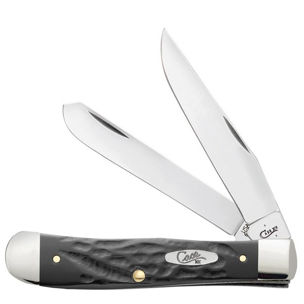 Case Cutlery Knife, Rough Black Synthetic Trapper 18221 | Zoro