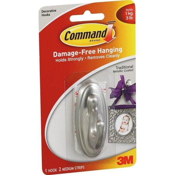 Command Traditional Hook 17053BN Large Brushed Nickel
