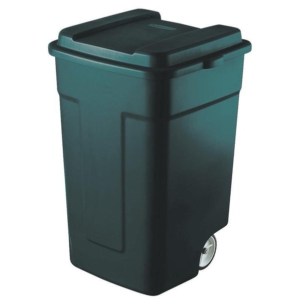 Rubbermaid Trash Can, 50 gal Capacity, Plastic, Green, SnapFit Lid Closure  FG285100EGRN