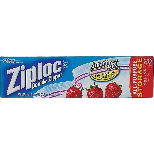 Ziploc 00 Storage Bag, 1 gal Capacity, Plastic 350