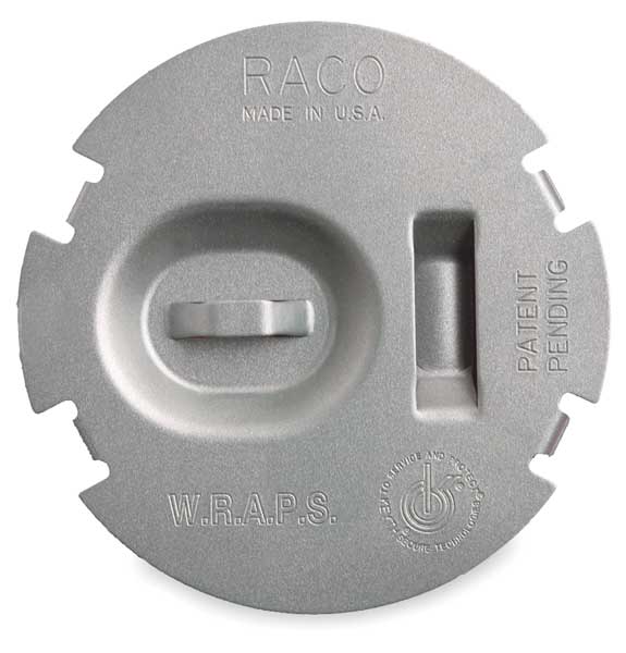 Raco Electrical Box Cover, 4" Square Double Gang, 2 Gang, Round, Galvanized Steel, Flat 700F