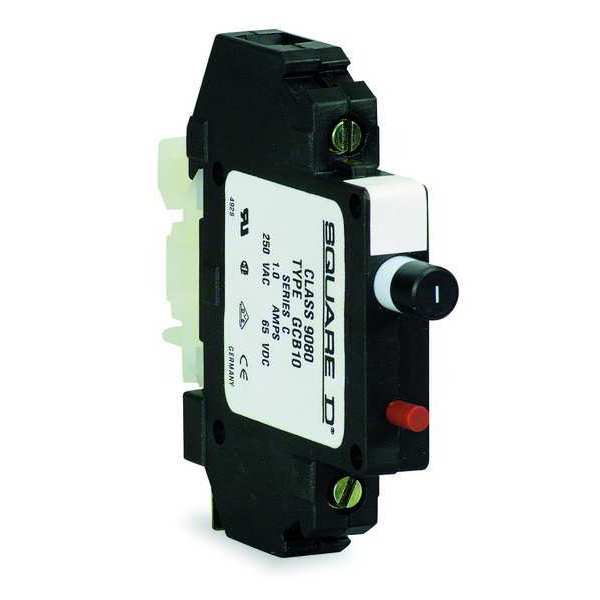 Square D Circuit Breaker, 9080GCB Series 10A, 1 Pole, 250V AC 9080GCB100