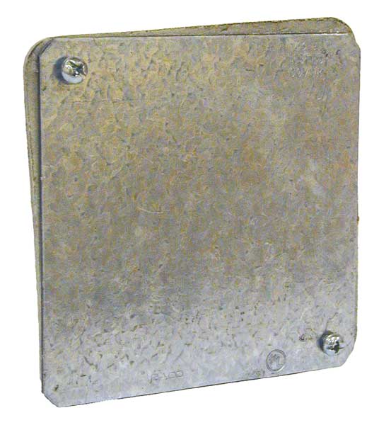 Raco Electrical Box Cover, Square, 1 Gang, Square, Galvanized Steel, Blank 762