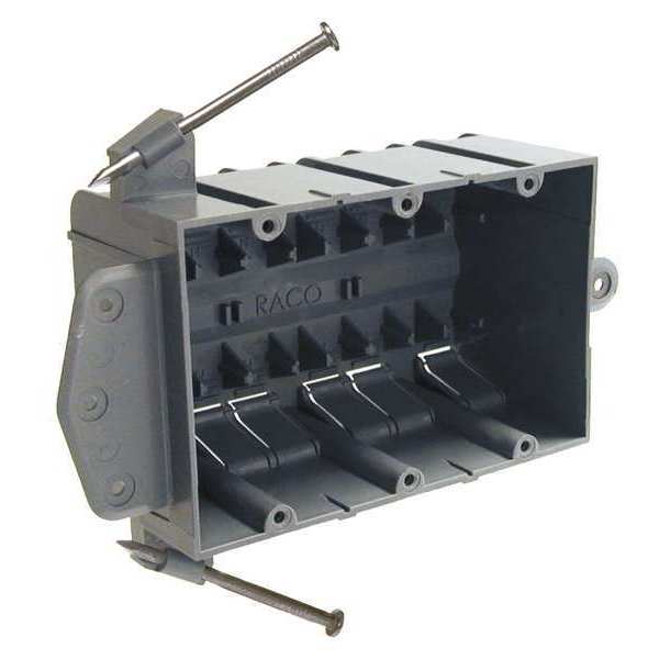 Raco Electrical Box, 44 cu in, Cable Box, 3 Gangs, PVC, Rectangular 7846RAC